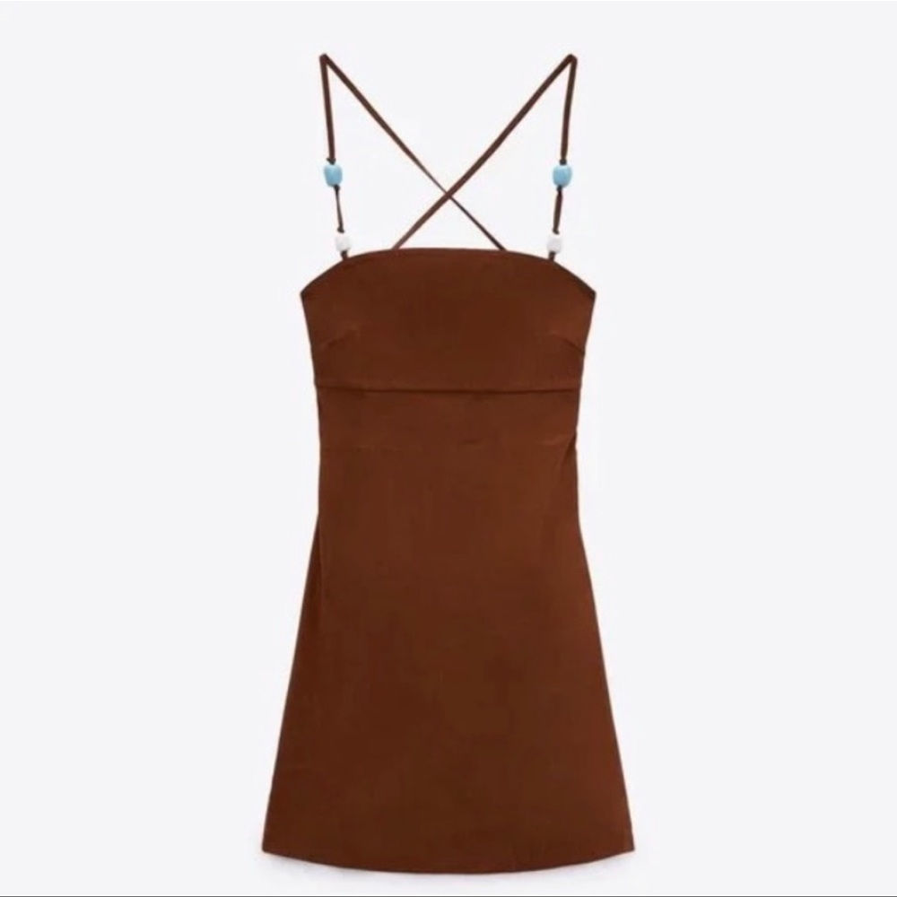 Zara mini dress beaded stone
